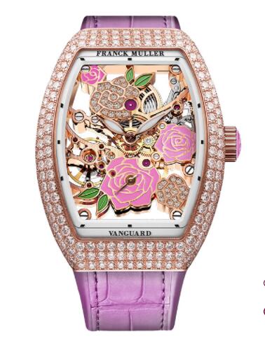 Franck Muller Vanguard Rose Skeleton Replica Watch V 32 S6 SQT ROSE D CD 2RO 5N (RS)